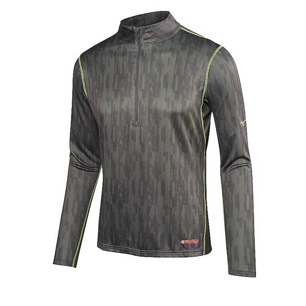 Base Layer Mizuno Breath Thermo Half Zip Hombre Gris/Amarillo Outlet QVIC-06473